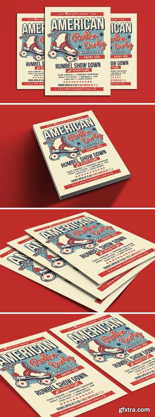 American Roller Derby Flyer Template