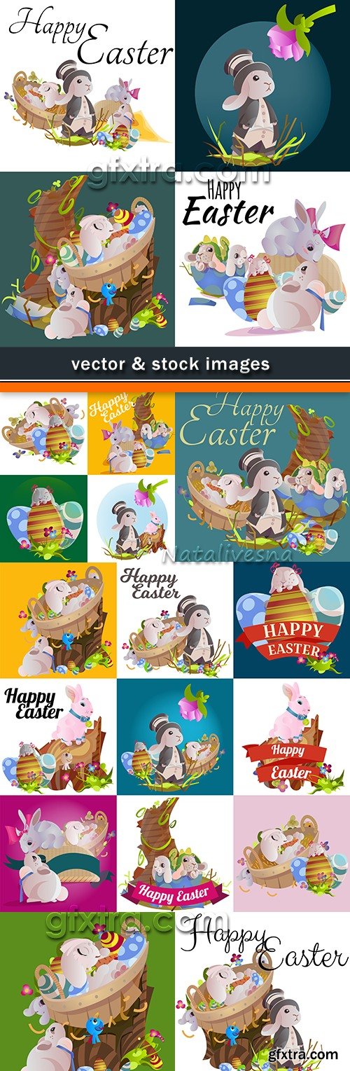 Happy Easter decorative illustration design elements 6