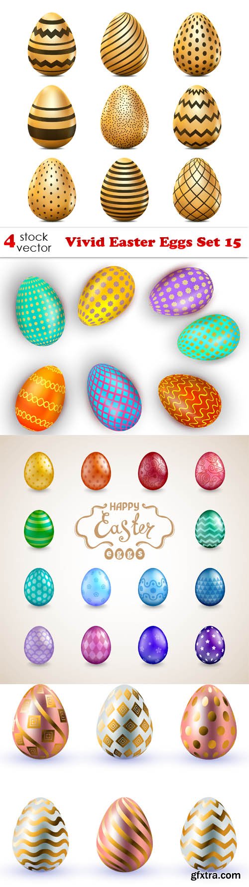 Vectors - Vivid Easter Eggs Set 15