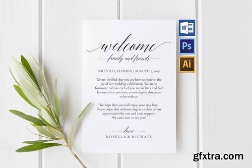 Wedding Welcome Bag Note Pack