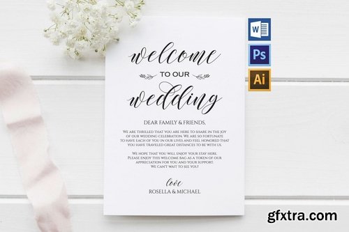 Wedding Welcome Bag Note Pack