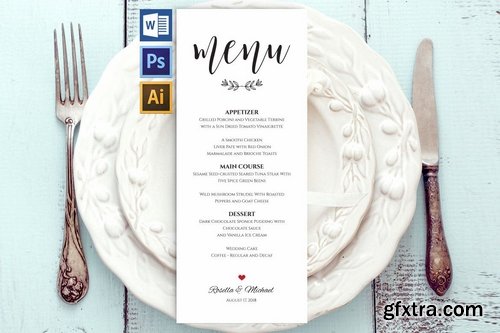 Wedding Menu Template Pack