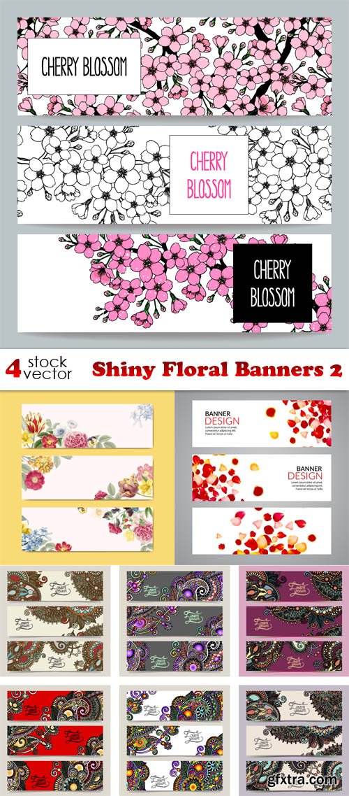 Vectors - Shiny Floral Banners 2