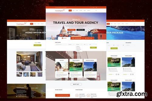 Travel And Tour Agency Website PSD Template