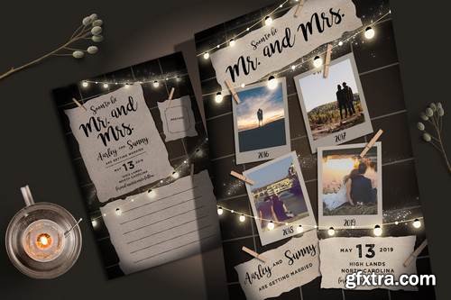 String Lights Save the Date Post Card