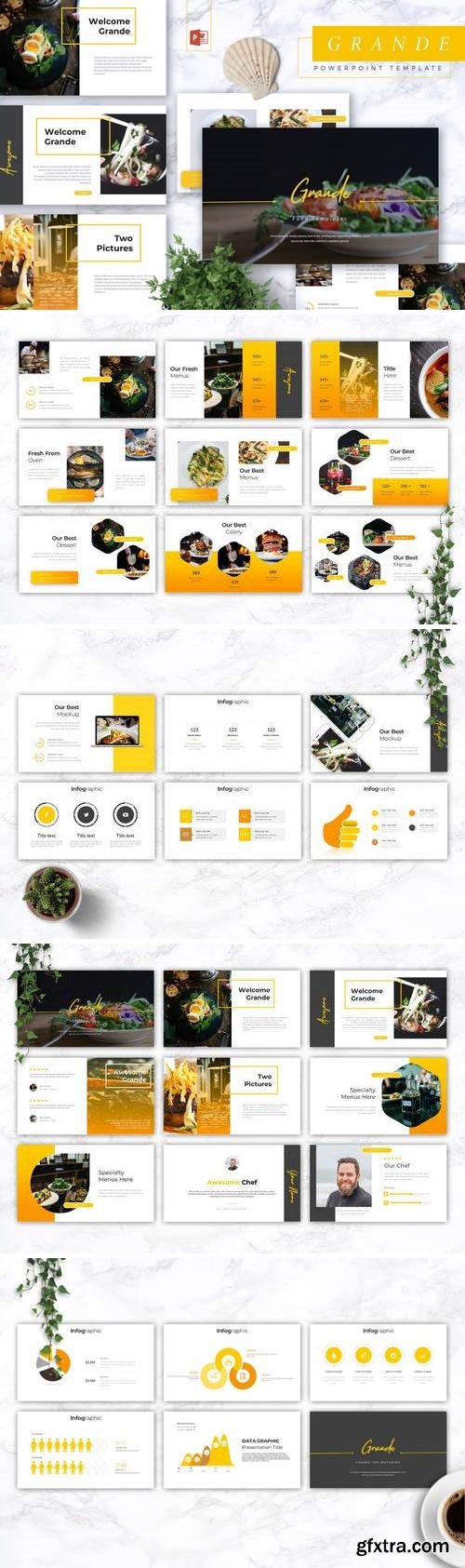 GRANDE - Restaurant & Food Powerpoint, Keynote, Google Slides Templates