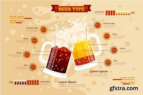 Beer Type Infographic PSD and AI Vector Template