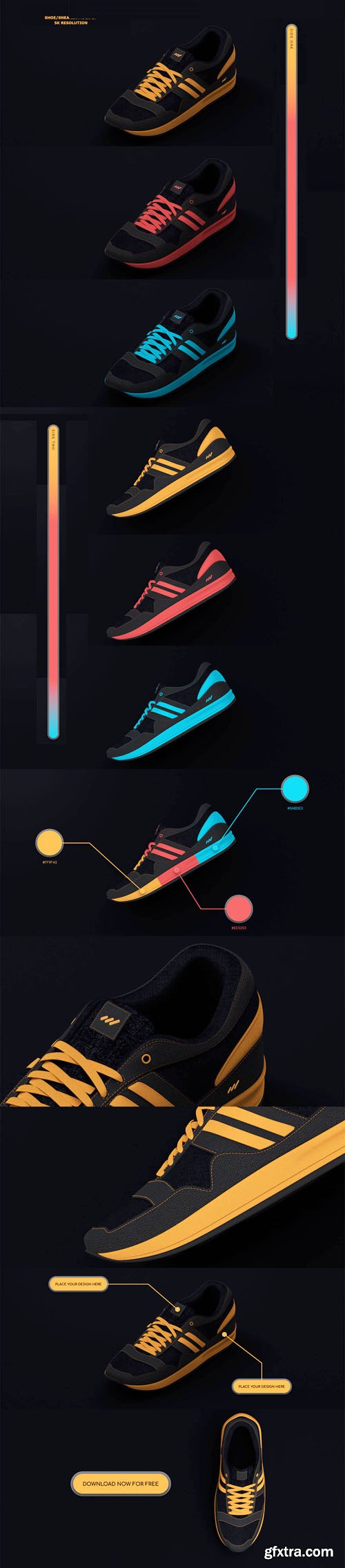 Shoe Sneakers PSD Mockups