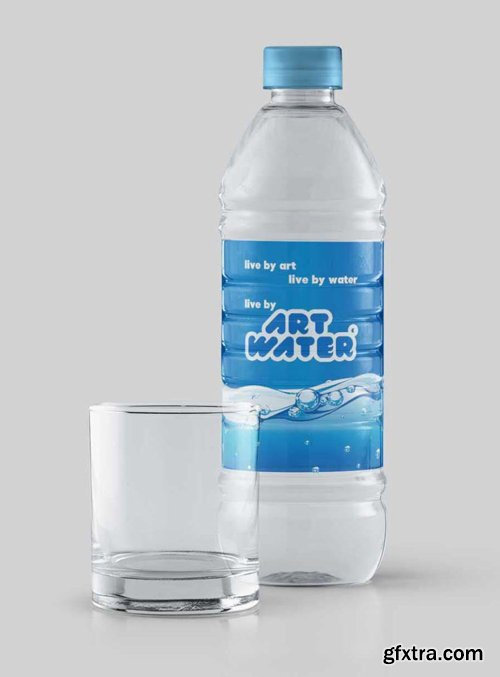 Water Bottle Label PSD Mockup