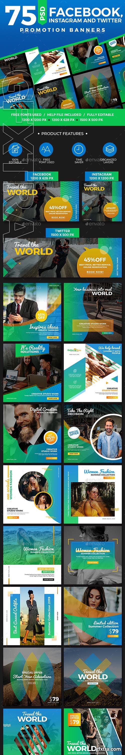 GraphicRiver - 25 Instagram Blue & White Banners - Multi-purpose Social Media Pack 23516563