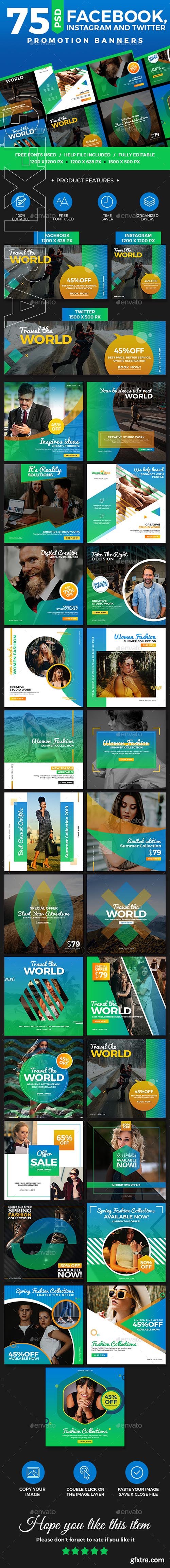 GraphicRiver - 25 Instagram Blue & White Banners - Multi-purpose Social Media Pack 23516563