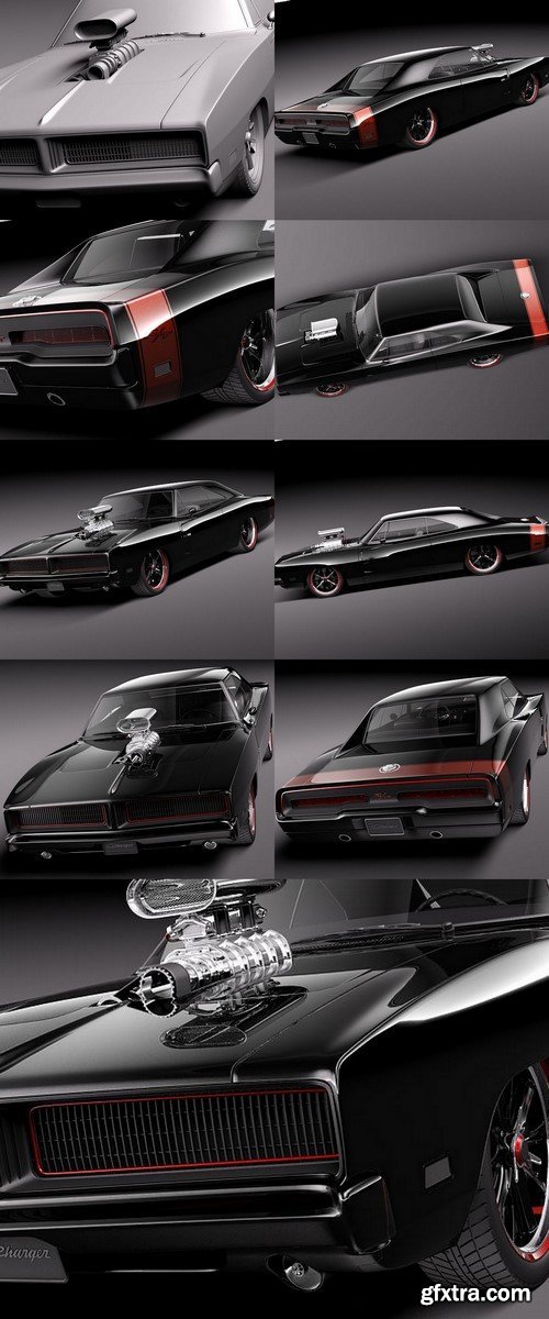 Dodge Charger 1969 Custom 3D Model