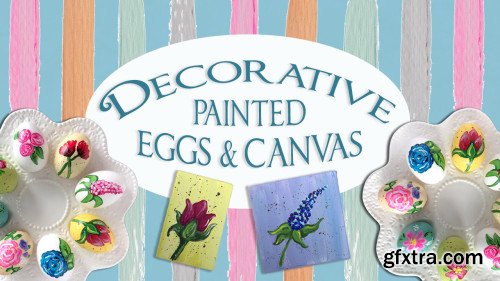 Decorative Painted Eggs & Canvas