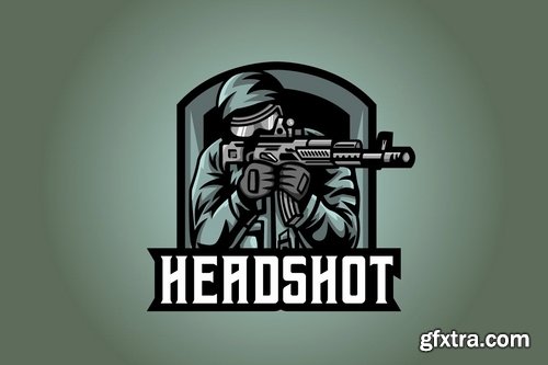 Headshot Logo Sport and Esport (4 variations)