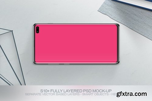S10+ Layered PSD Mock-Up with Background