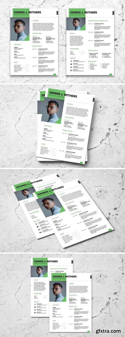 Clean Minimalist CV Resume AI and PSD Flyer Vol.5
