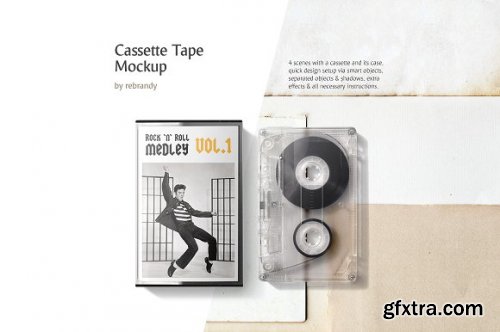 CreativeMarket - Cassette Tape Mockup 3518325