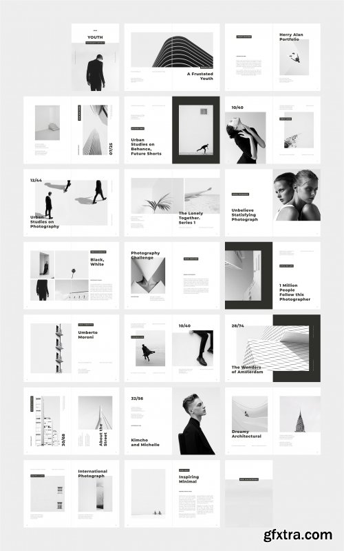 CreativeMarket -YOUTH BW Photography Portfolio 3535256