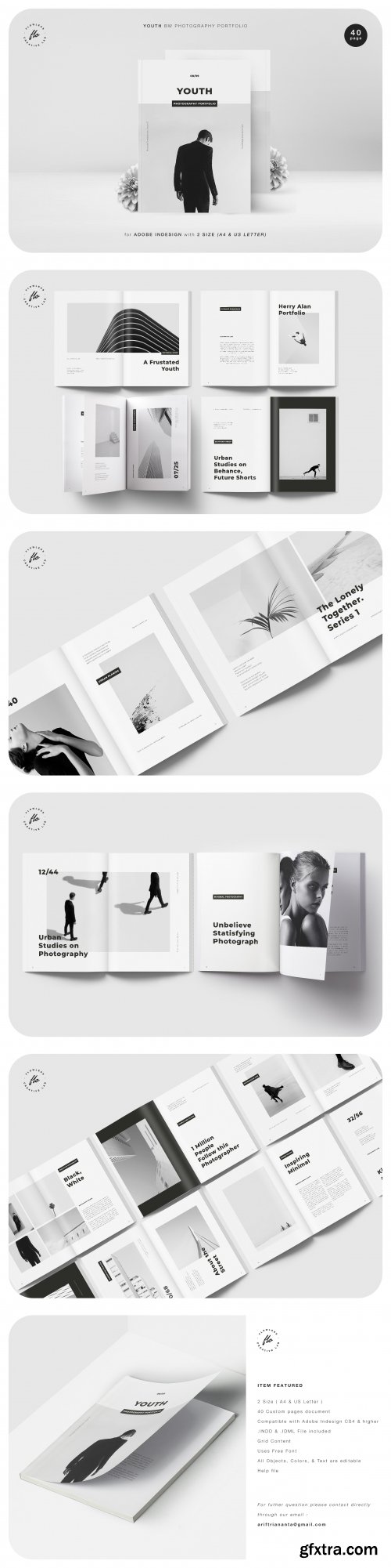 CreativeMarket -YOUTH BW Photography Portfolio 3535256