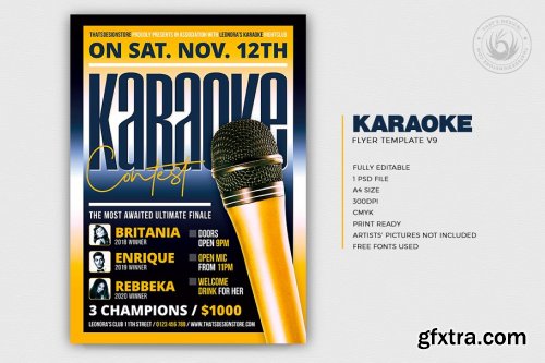 CreativeMarket - Karaoke Flyer Template V9 3561544