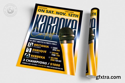 CreativeMarket - Karaoke Flyer Template V9 3561544