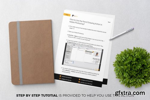 CreativeMarket - Pencil Drawing Photoshop Action 3385746