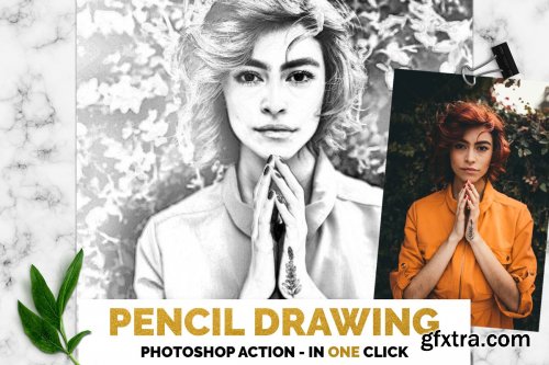 CreativeMarket - Pencil Drawing Photoshop Action 3385746