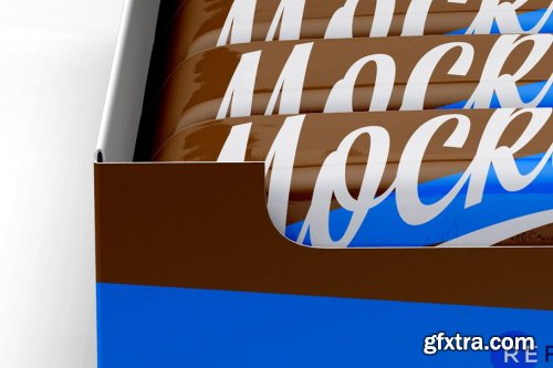 CreativeMarket - Bars Box of 10x40g Front View Mockup 3405369