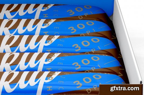 CreativeMarket - Bars Box of 10x40g Front View Mockup 3405369