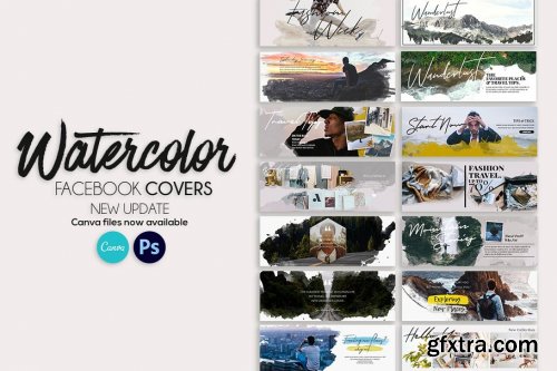 CreativeMarket - Facebook Covers Watercolor 2789274