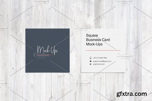 CreativeMarket - Square Business Card Mockup 3562425