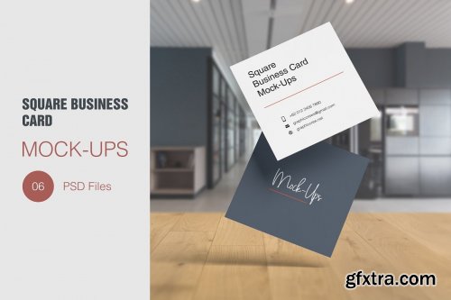 CreativeMarket - Square Business Card Mockup 3562425