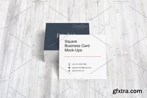 CreativeMarket - Square Business Card Mockup 3562425