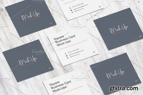 CreativeMarket - Square Business Card Mockup 3562425