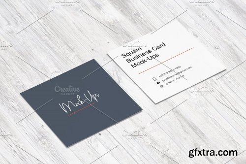 CreativeMarket - Square Business Card Mockup 3562425