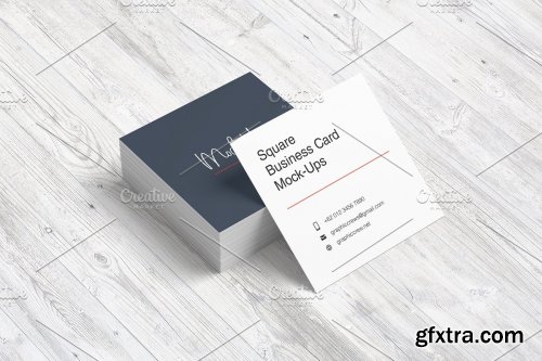 CreativeMarket - Square Business Card Mockup 3562425