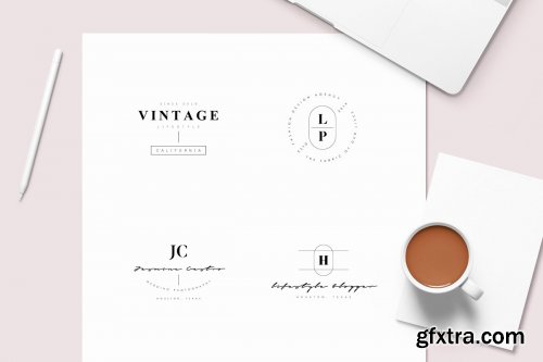 CreativeMarket - 50 Trending Minimal Logo Bundle V01 3567383