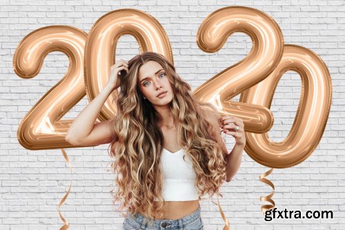 CreativeMarket - Foil Number Balloons Photo Overlays 3569025