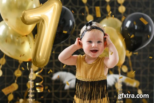 CreativeMarket - Foil Number Balloons Photo Overlays 3569025