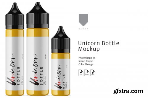 CreativeMarket - Unicorn Dropper Bottles Mockup 3582232