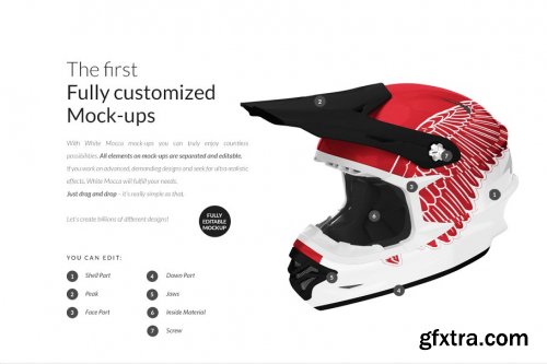 CreativeMarket - Offroad Sport Helmet Mock-ups Set 3547661