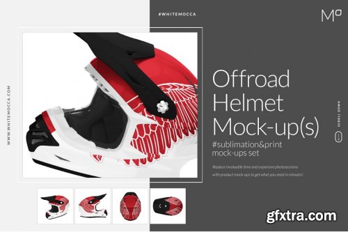 CreativeMarket - Offroad Sport Helmet Mock-ups Set 3547661