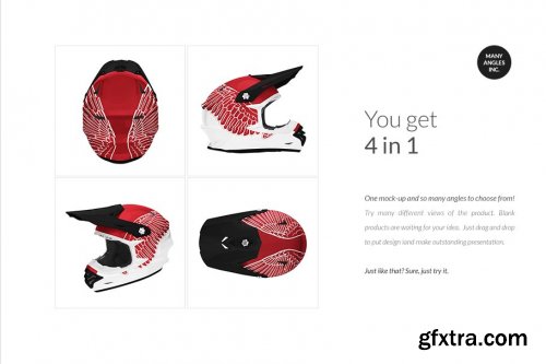 CreativeMarket - Offroad Sport Helmet Mock-ups Set 3547661