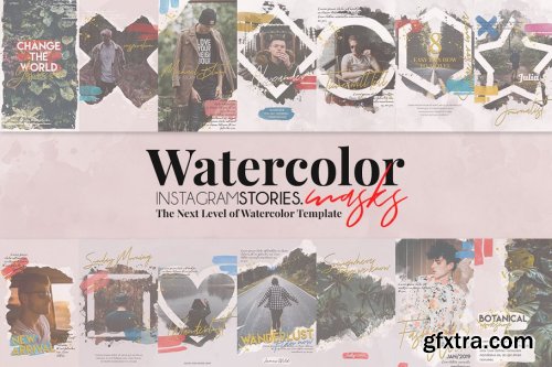 CreativeMarket - Stories Watercolor Masks 3013155