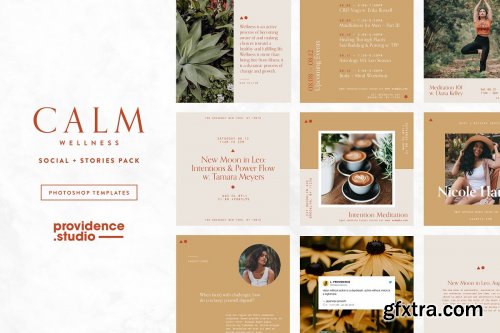 CreativeMarket - CALM Wellness Social Pack 3590900