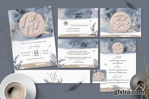 CreativeMarket - Watercolor Wedding Invitation 3586587