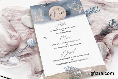 CreativeMarket - Watercolor Wedding Invitation 3586587