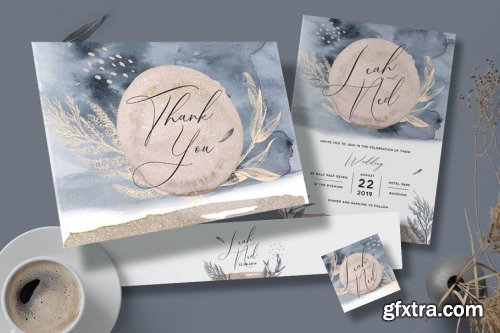 CreativeMarket - Watercolor Wedding Invitation 3586587