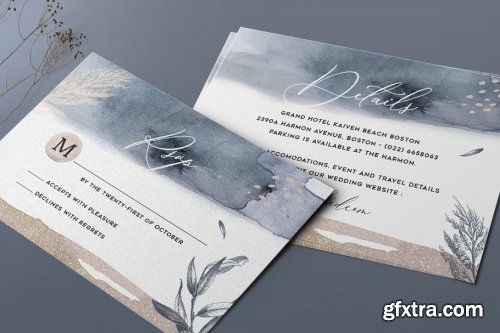 CreativeMarket - Watercolor Wedding Invitation 3586587