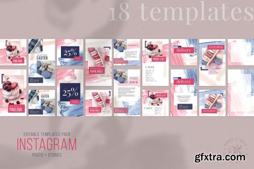 CreativeMarket - Instagram Stories and Posts Template 3588559